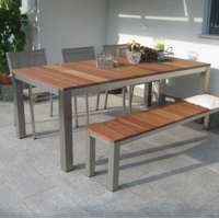 Gartengarnitur Edelstahl mit Holz kombiniert